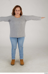 Whole Body Woman T poses Casual Chubby Standing Street photo references